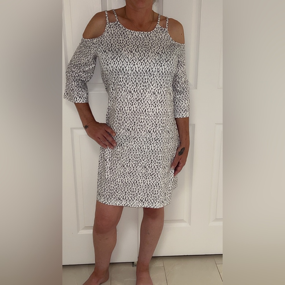 Cold Shoulder Patterned Dress
